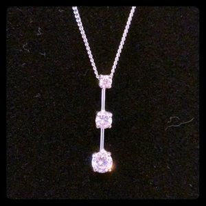 Monet - Silvertone Three Stone Necklace